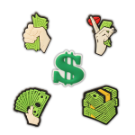 کالکشن جیبیتز طرح دلار برای تزئین کفش کراکس برند کوهبر