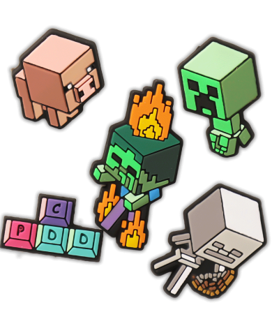 کالکشن جیبیتز طرح ماینکرفت برای تزئین کفش کراکس برند کوهبر