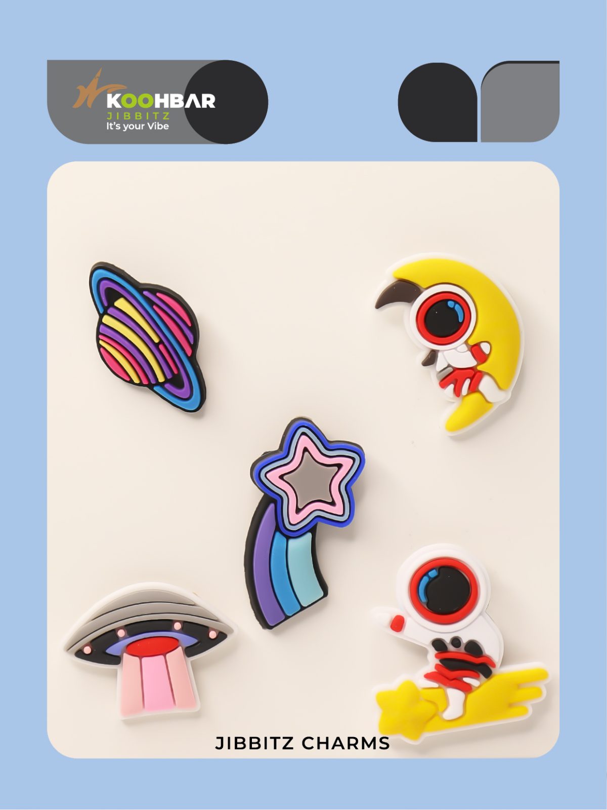 کالکشن جیبیتز طرح فضایی برای تزئین کفش کراکس برند کوهبر