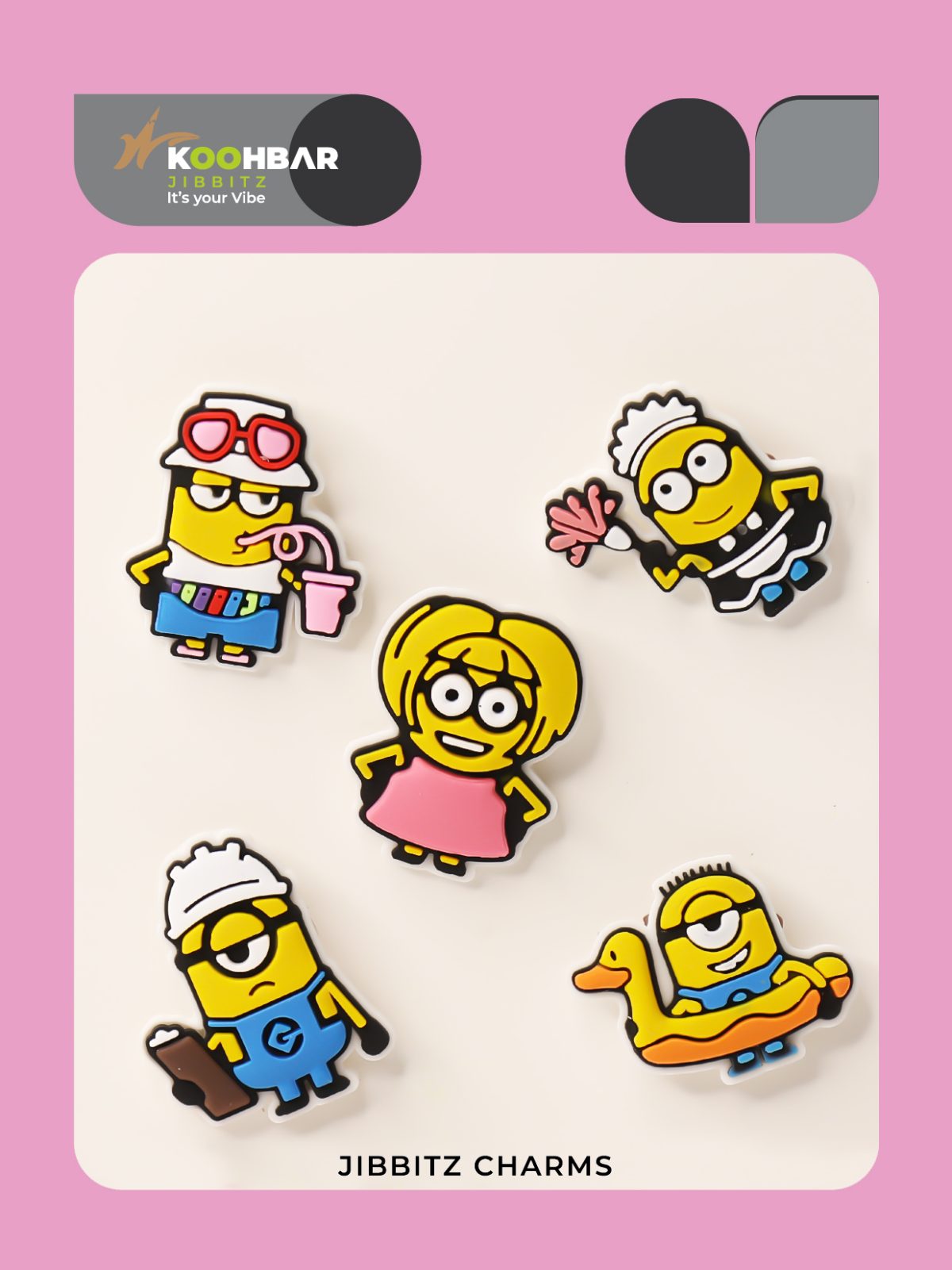 کالکشن جیبیتز طرح مینیون برای تزئین کفش کراکس برند کوهبر