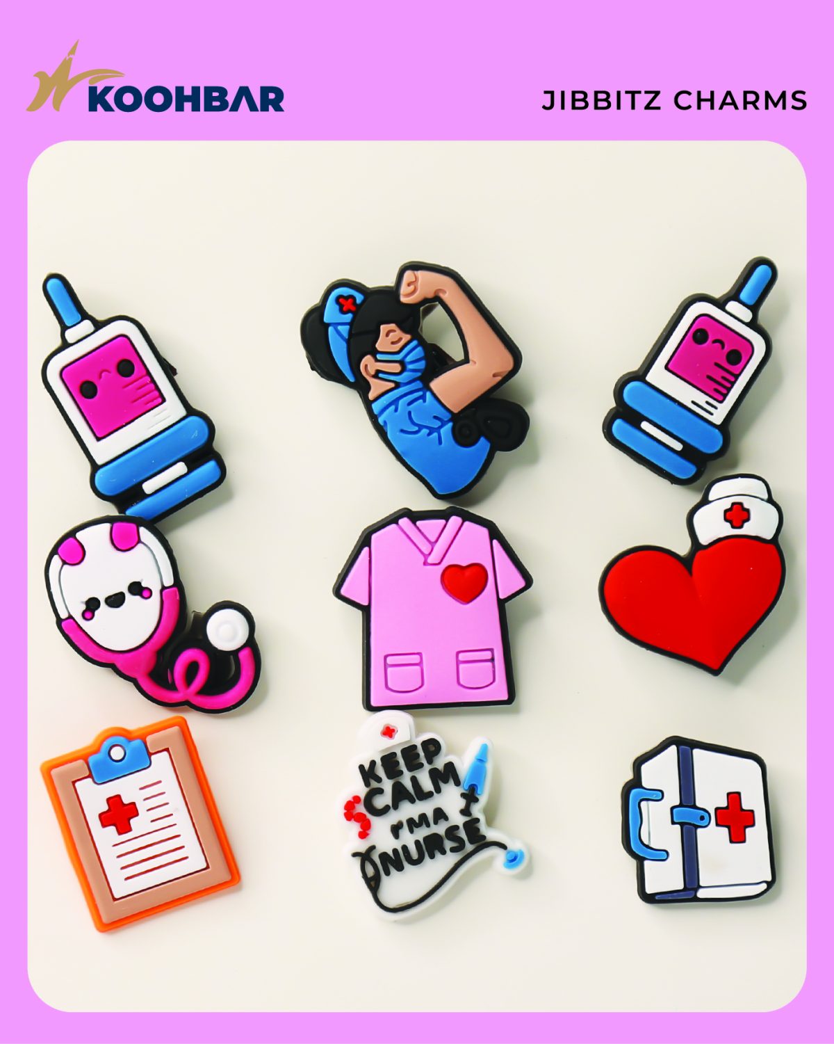 کالکشن جیبیتز طرح پزشکی برای تزئین کفش کراکس برند کوهبر