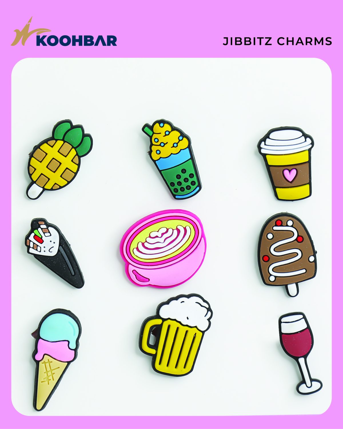 کالکشن جیبیتز طرح نوشیدنی برای تزئین کفش کراکس برند کوهبر