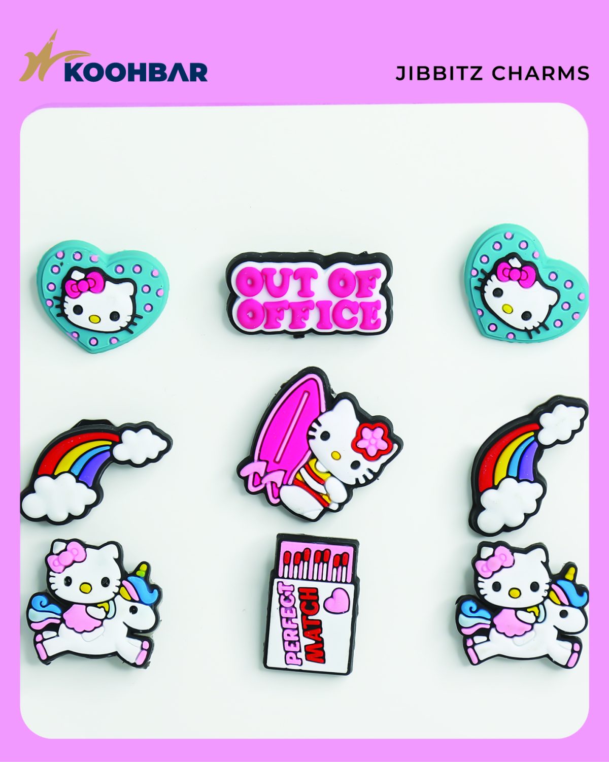 کالکشن جیبیتز طرح کیتی برای تزئین کفش کراکس برند کوهبر