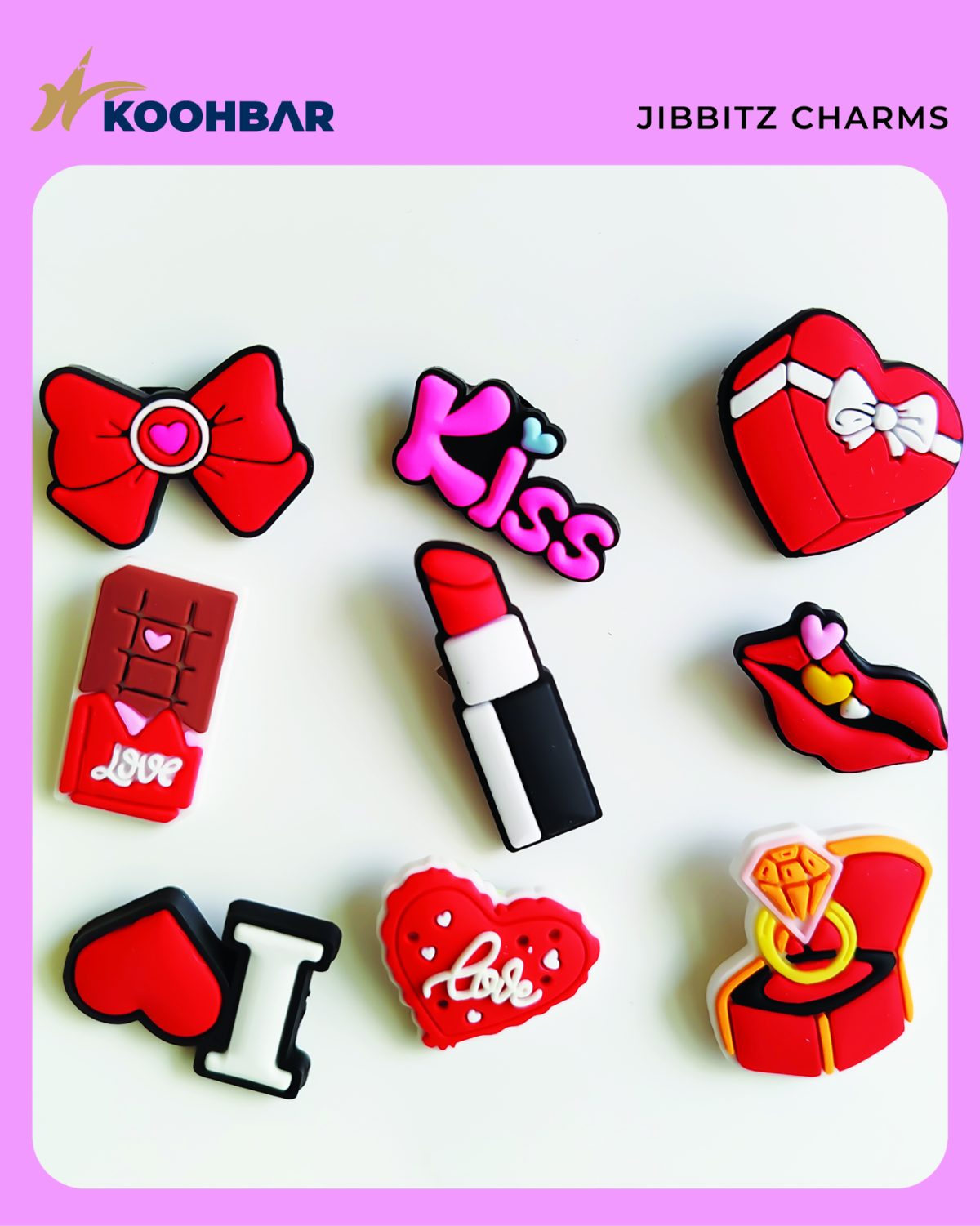 کالکشن جیبیتز طرح Love برای تزئین کفش کراکس برند کوهبر