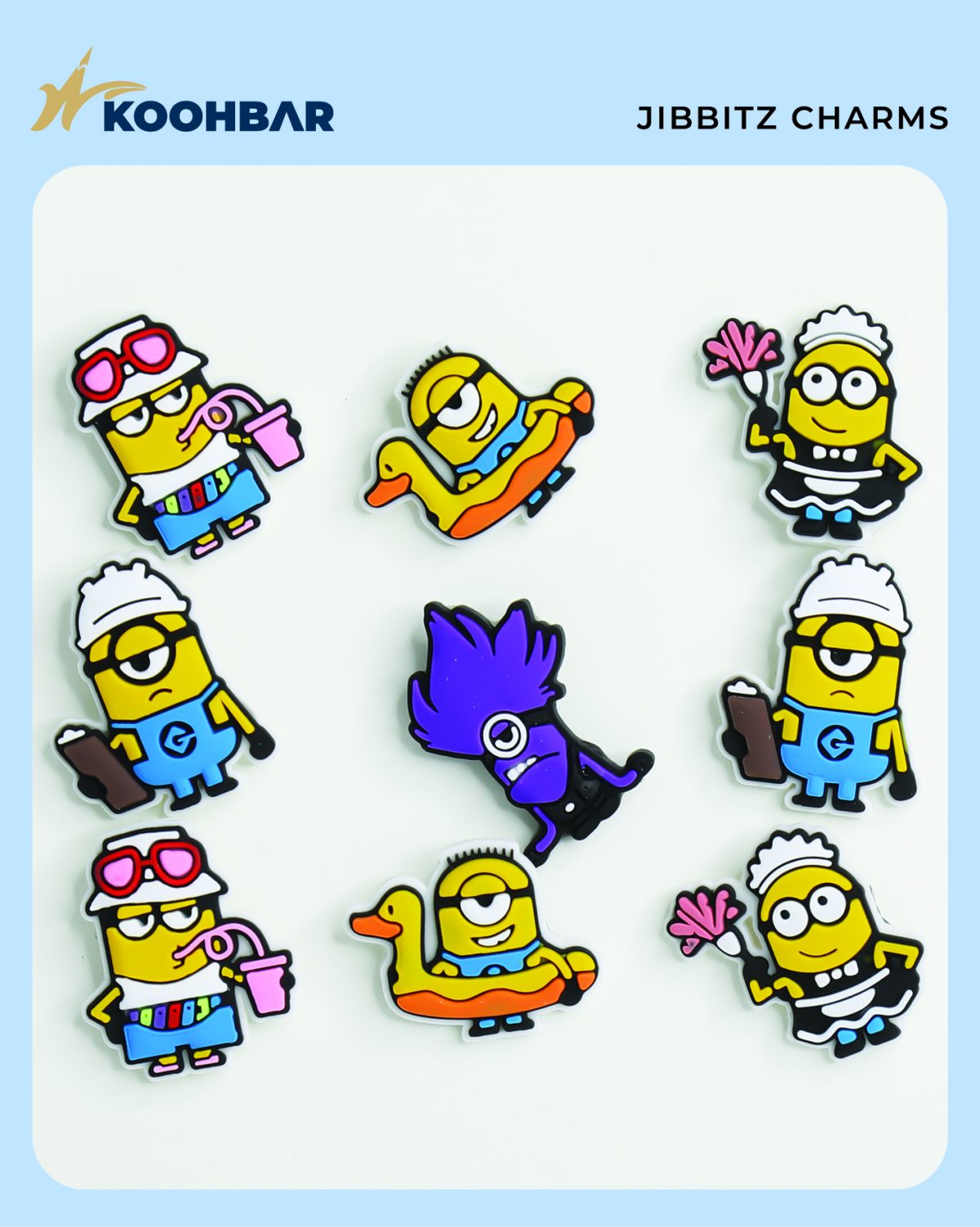 کالکشن جیبیتز طرح مینیون برای تزئین کفش کراکس برند کوهبر