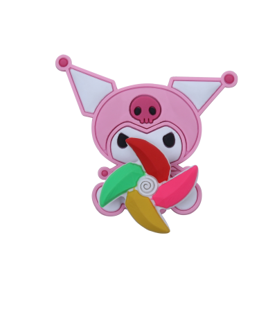 جیبیتز اسپینری کرومی با طراحی فانتزی شخصیت Kuromi و پره چرخان رنگی مخصوص کفش کراکس