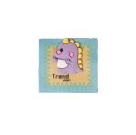 مارک لباس ترکیبی با جیبیتز طرح دایناسور بنفش| اتیکت چرم و سیلیکون با کیفیت تولید کوهبر برای پوشاک عمده