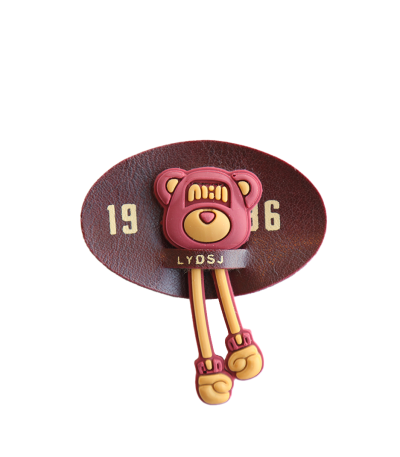 مارک لباس ترکیبی با جیبیتز طرح خرس اتیکت چرم و سیلیکون با کیفیت تولید کوهبر برای پوشاک عمده