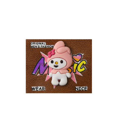 مارک لباس ترکیبی با جیبیتز طرح ملودی اتیکت چرم و سیلیکون با کیفیت تولید کوهبر برای پوشاک عمده