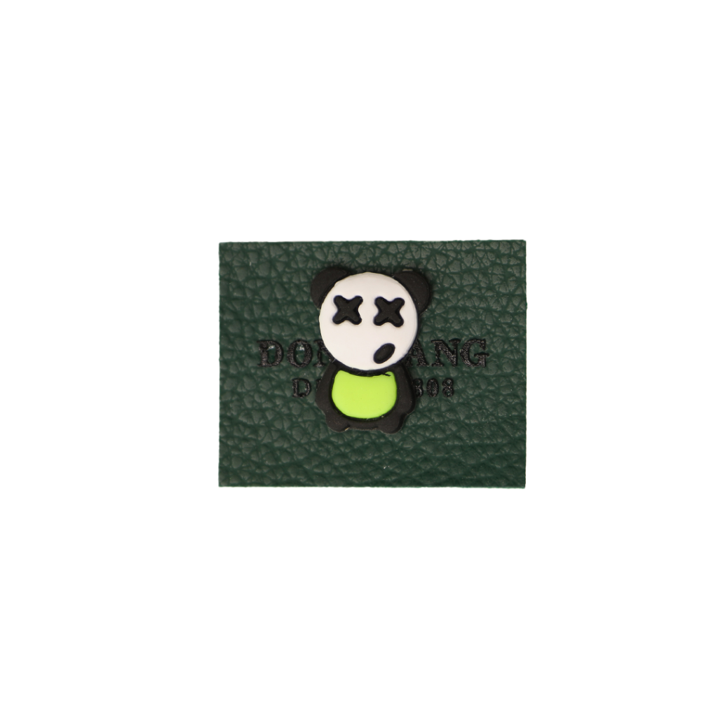 مارک لباس ترکیبی چرمی با طرح پاندا، مناسب دوخت روی پوشاک، قابل سفارشی‌سازی برای تولیدی‌ها