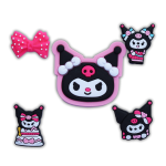 پک جیبیتز کرومی مشکی فانتزی برای تزئین کفش کراکس – پک ۵ عددی