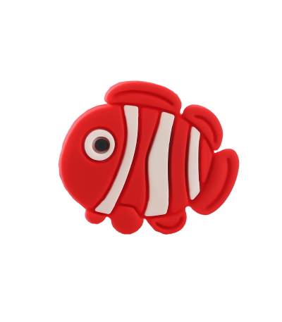 جیبیتز سیلیکونی با طرح ماهی قرمز، مناسب کفش کراکس و تزئین کیف