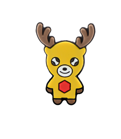 جیبیتز گوزن زرد سیلیکونی با طراحی کارتونی و رنگ شاد، مناسب تزئین کفش و کیف