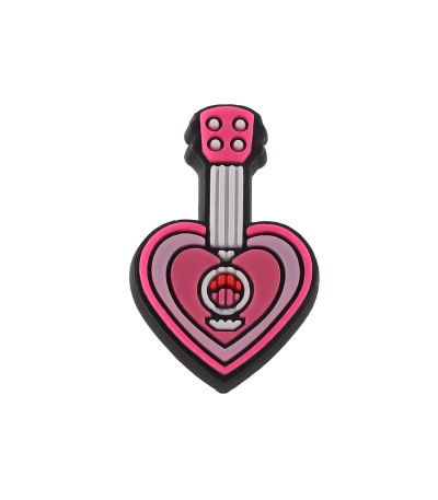 جیبیتز سیلیکونی طرح گیتار و قلب با طراحی فانتزی، مناسب تزئین کفش کراکس و کیف نوجوان