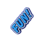 جیبیتز فانتزی با نوشته Fun رنگارنگ، مناسب تزئین کفش کراکس و کیف