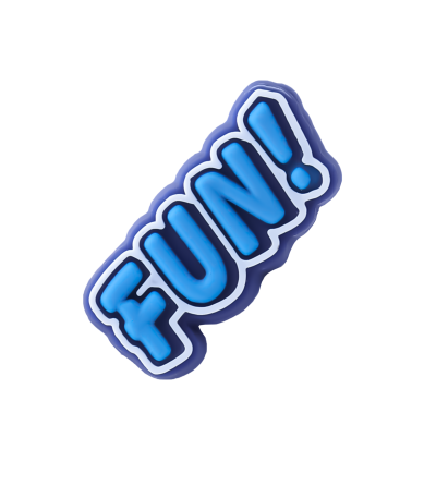 جیبیتز فانتزی با نوشته Fun رنگارنگ، مناسب تزئین کفش کراکس و کیف