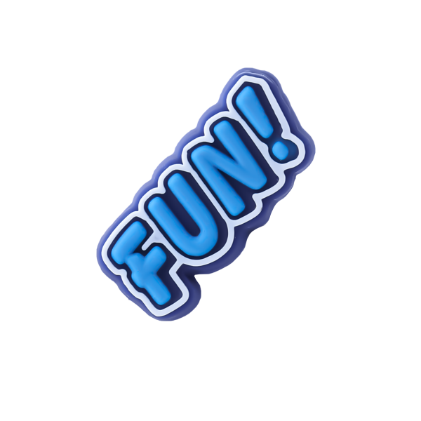 جیبیتز فانتزی با نوشته Fun رنگارنگ، مناسب تزئین کفش کراکس و کیف