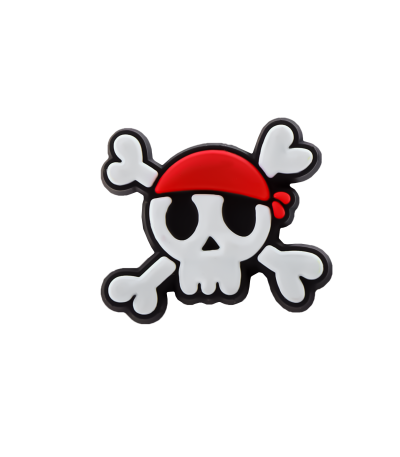 جیبیتز سیلیکونی با طرح اسکلت دزد دریایی، مناسب تزئین کراکس و کیف