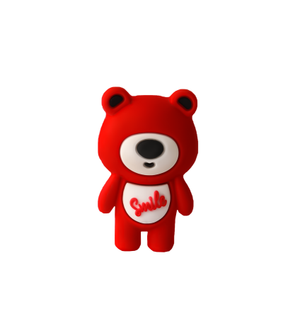 جیبیتز سیلیکونی فانتزی با طرح خرس قرمز، مناسب تزئین کفش کراکس و کیف