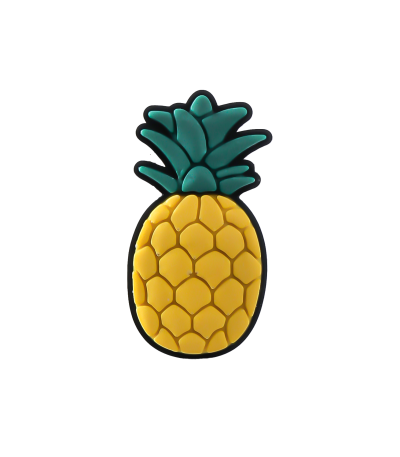 جیبیتز سیلیکونی با طرح آناناس زرد و برگ‌های سبز، مناسب برای کراکس و کیف