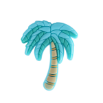 جیبیتز سیلیکونی با طرح نخل آبی، مناسب تزئین کفش کراکس، کیف و اکسسوری‌های تابستانی