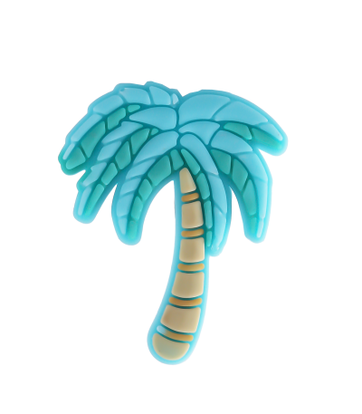 جیبیتز سیلیکونی با طرح نخل آبی، مناسب تزئین کفش کراکس، کیف و اکسسوری‌های تابستانی