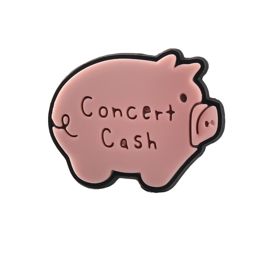 جیبیتز سیلیکونی با طرح خوک و المان‌های پولی Concert Cash، مناسب تزئین کفش کراکس و اکسسوری‌های خاص‌پسند