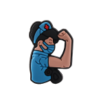 جیبیتز سیلیکونی با طراحی کارتونی پرستار در لباس سفید یا آبی با کلاه پزشکی، مناسب برای تزئین کفش کراکس، کیف و لوازم شخصی