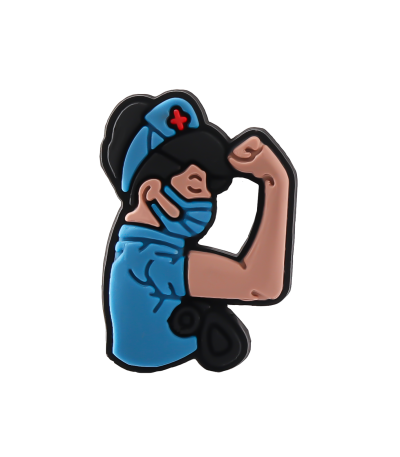 جیبیتز سیلیکونی با طراحی کارتونی پرستار در لباس سفید یا آبی با کلاه پزشکی، مناسب برای تزئین کفش کراکس، کیف و لوازم شخصی