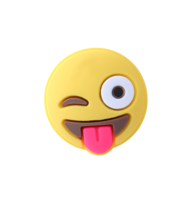 جیبیتز سیلیکونی طرح ایموجی چشمک، مناسب برای تزئین کراکس، کیف و لوازم شخصی با استایل بامزه