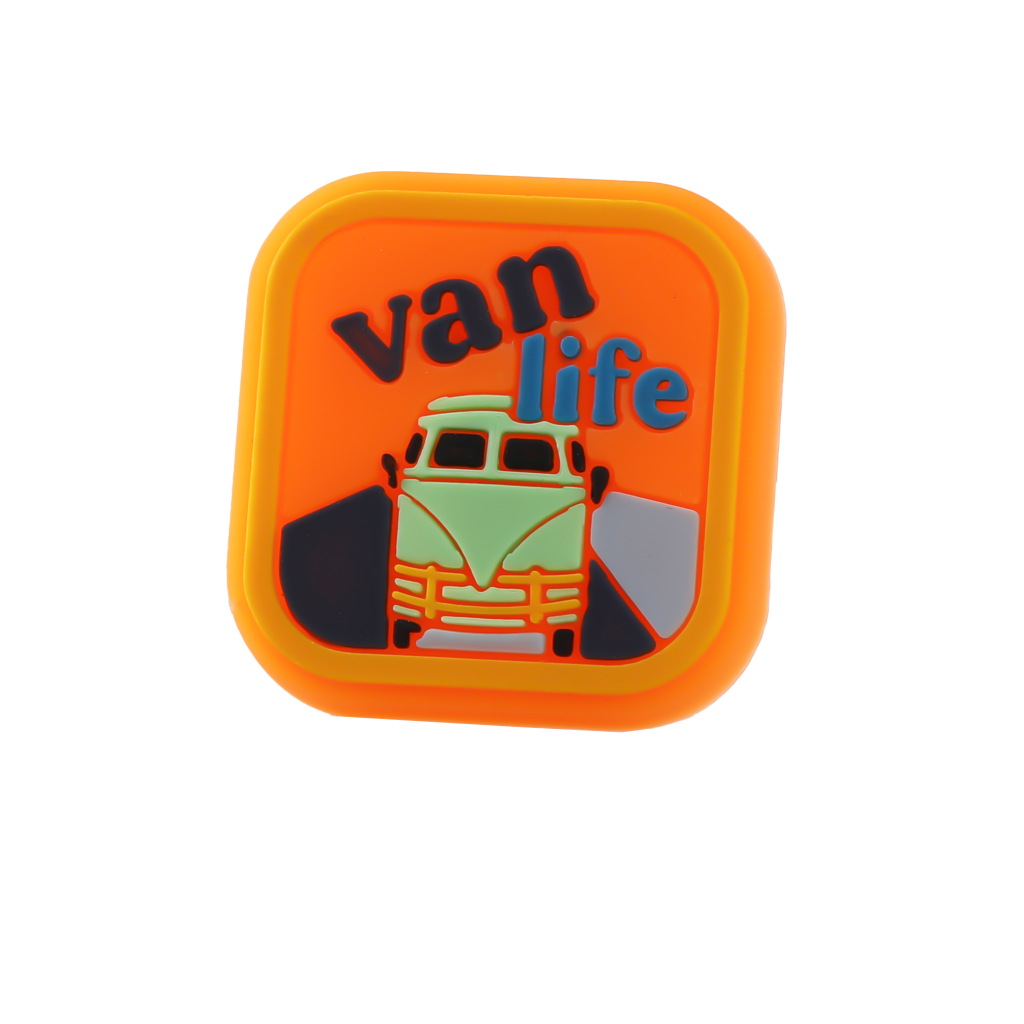 جیبیتز سیلیکونی طرح Van Life با طراحی استیکری، مناسب برای تزئین کراکس، کیف و لوازم سفر
