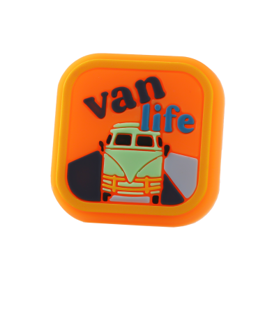 جیبیتز سیلیکونی طرح Van Life با طراحی استیکری، مناسب برای تزئین کراکس، کیف و لوازم سفر