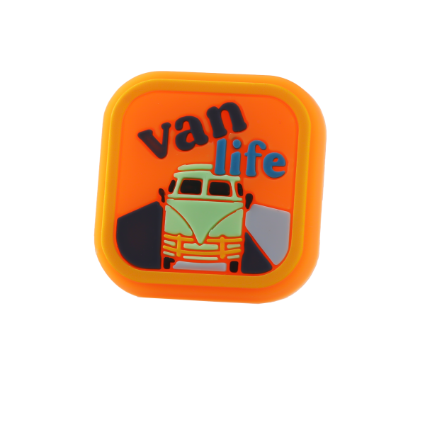 جیبیتز سیلیکونی طرح Van Life با طراحی استیکری، مناسب برای تزئین کراکس، کیف و لوازم سفر