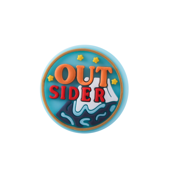 جیبیتز سیلیکونی با طرح استیکری Out Sider، مناسب تزئین کفش کراکس، کیف و لوازم ماجراجویی