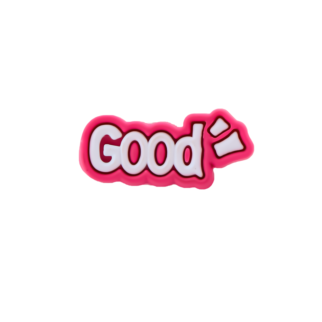 جیبیتز طرح Good نوشته ، مناسب تزئین کفش کراکس و کیف با استایل مثبت و ساده