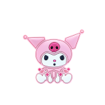 جیبیتز سیلیکونی با طرح کرومی نشسته، مناسب تزئین کفش کراکس و اکسسوری‌های فانتزی با تم Sanrio