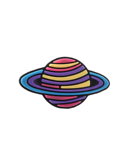 جیبیتز طرح سیاره زحل، مناسب برای تزئین کراکس، کیف و لوازم شخصی