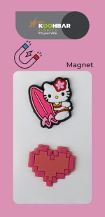 پک جیبیتز مگنتی طرح کیتی – دو عددی با طراحی سیلیکونی صورتی و فانتزی