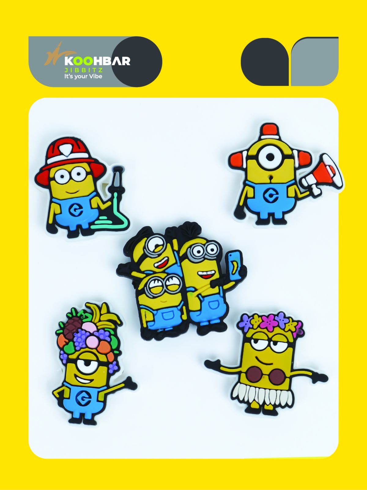 جیبیتز مینیون ۵ عددی برای تزئین کفش کراکس