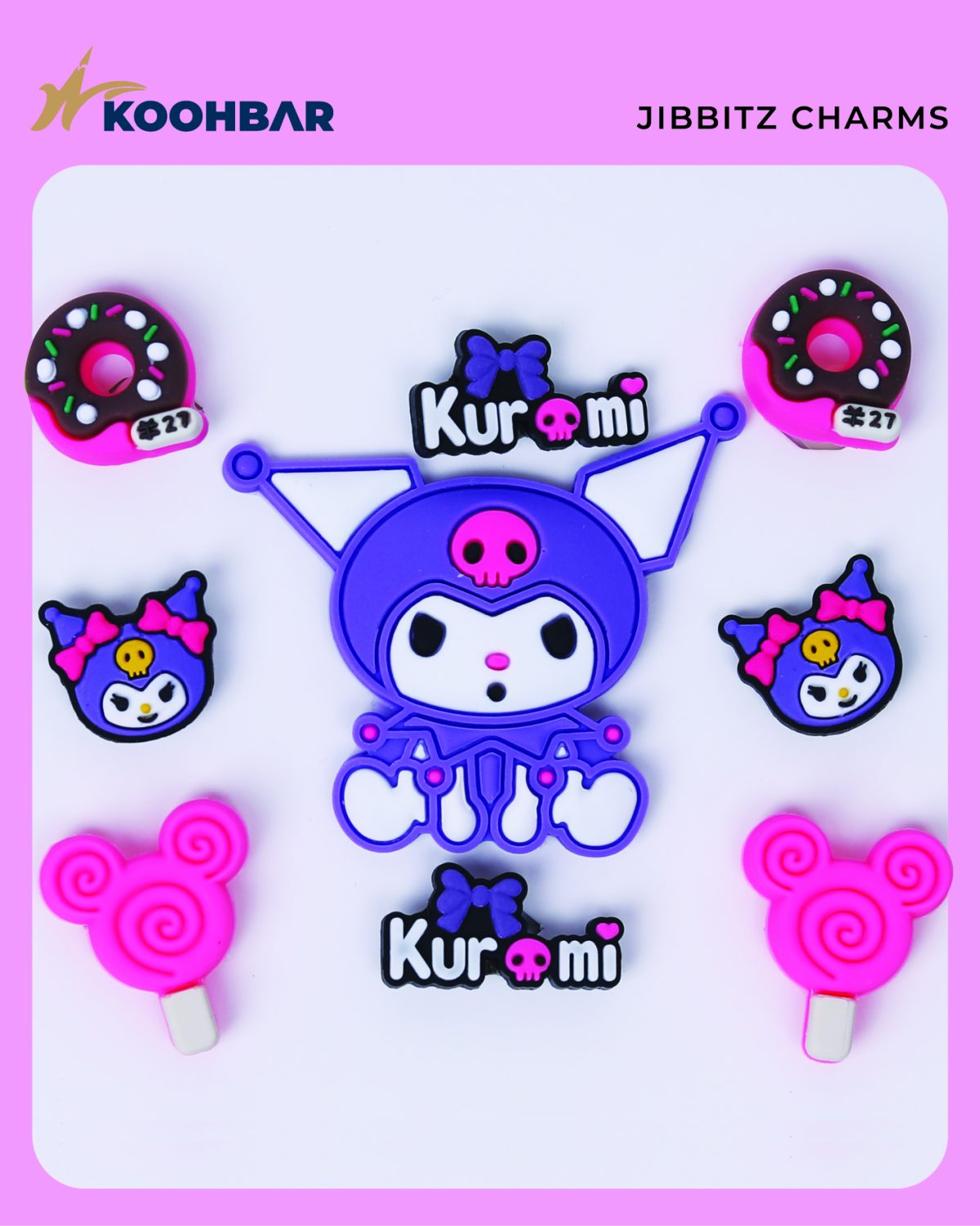 جیبیتز کرومی صورتی بنفش پک ۹ عددی