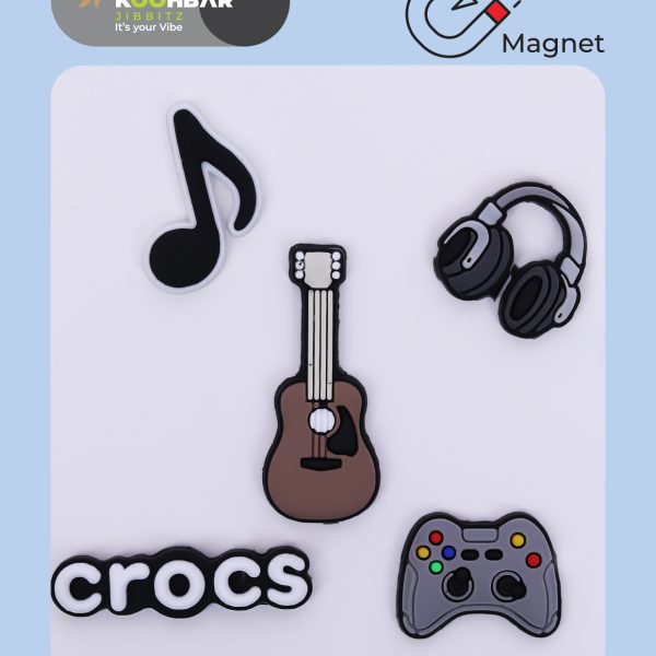 پک مگنت سیلیکونی طرح گیتار با طراحی موزیکال و رنگارنگ برای تزئین یخچال و سطوح فلزی