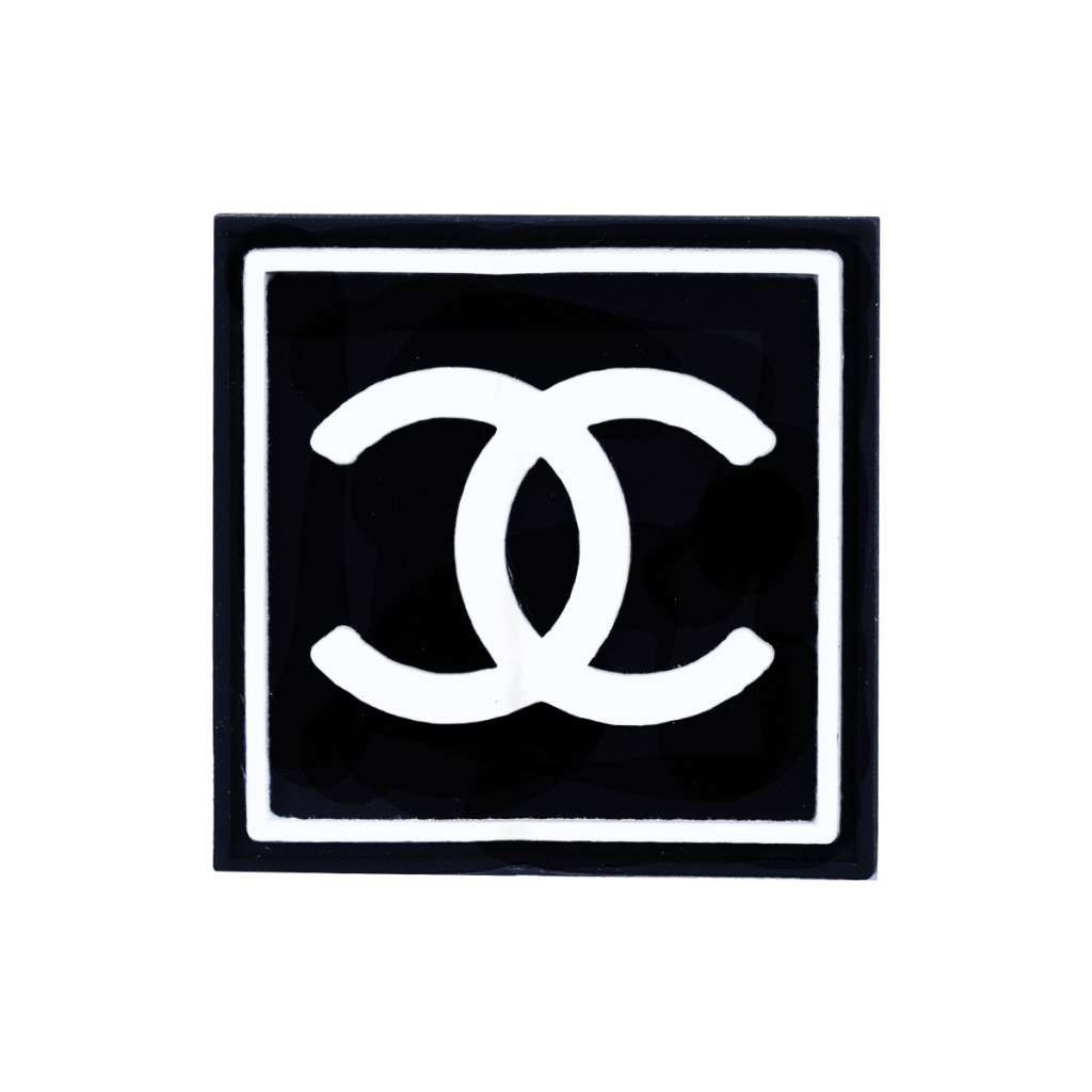 مارک ژلاتینی chanel با طراحی شفاف و براق، مناسب برای نصب روی لباس و اکسسوری، محصول برند کوهبر