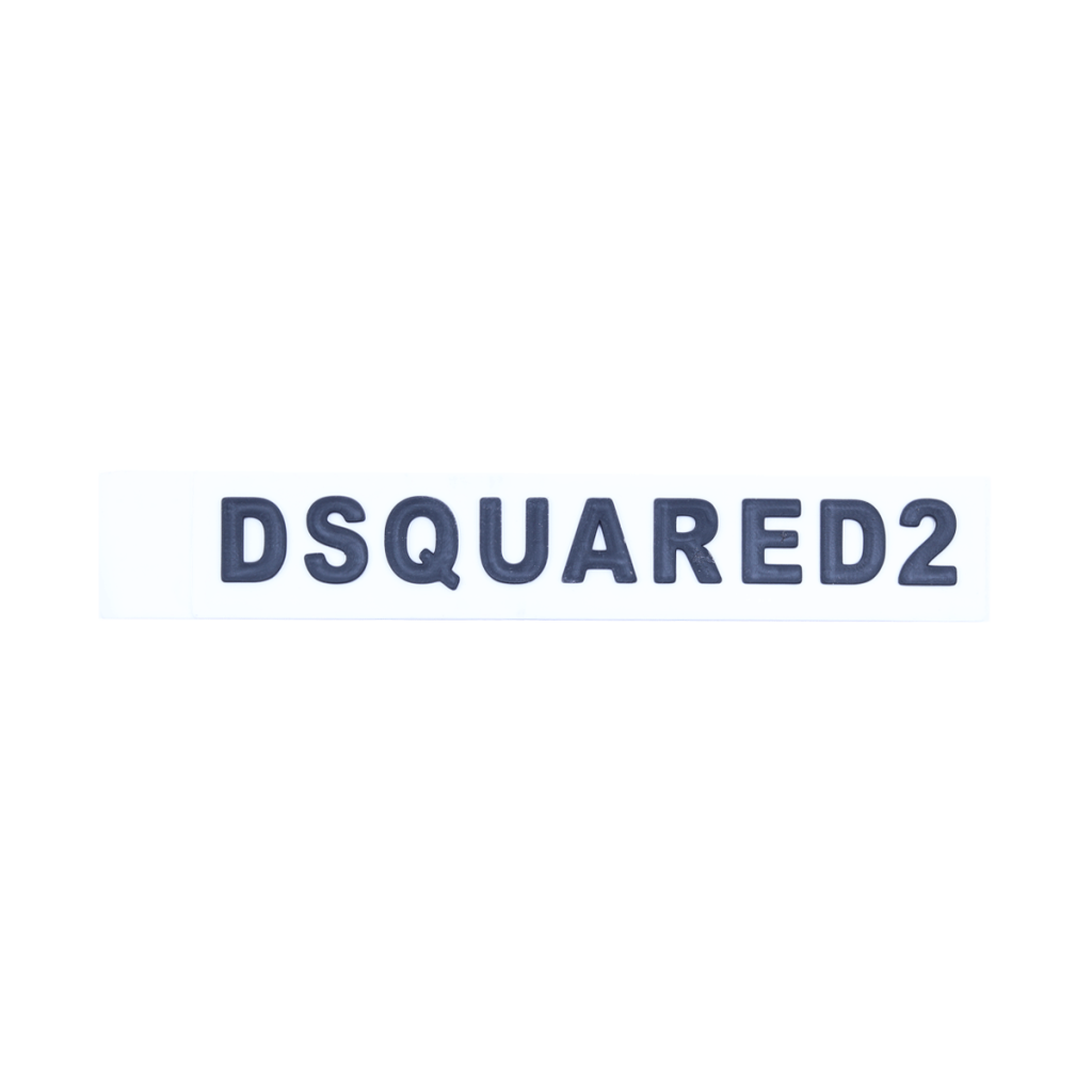 مارک ژله‌ای طرح Dsquared2 با طراحی تایپوگرافی برجسته و براق مخصوص لباس و کفش – تولید برند کوهبر