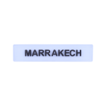 مارک ژلاتینی marrakech برند کوهبر با طراحی فانتزی و تایپوگرافی خاص، مناسب نصب روی پوشاک و اکسسوری