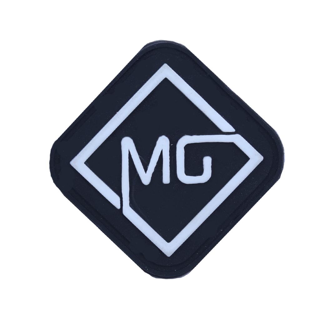 مارک ژلاتینی طرح mg با طراحی برجسته و براق مخصوص نصب روی پوشاک و کیف تولید برند کوهبر