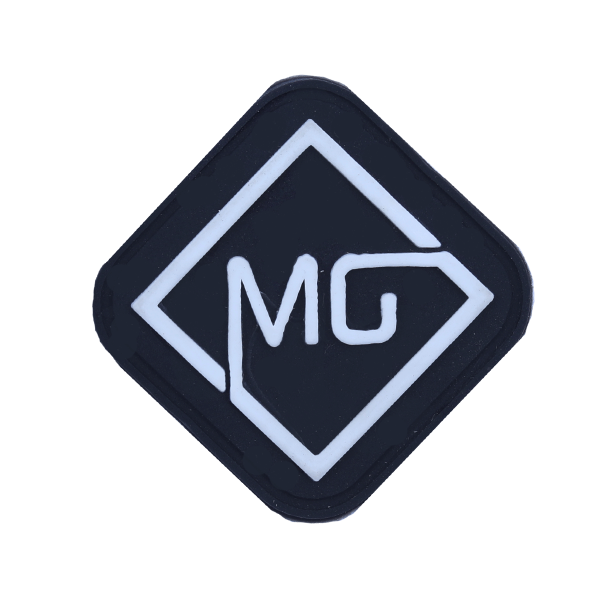 مارک ژلاتینی طرح mg با طراحی برجسته و براق مخصوص نصب روی پوشاک و کیف تولید برند کوهبر