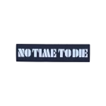 مارک ژلاتینی No Time to Die با تایپوگرافی سه‌بعدی و براق مناسب لباس و کیف – برند کوهبر