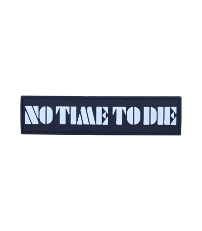 مارک ژلاتینی No Time to Die با تایپوگرافی سهبعدی و براق مناسب لباس و کیف – برند کوهبر