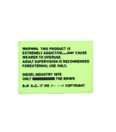 مارک ژلاتینی warning با طراحی هشداردهنده و مقاوم مناسب نصب روی پوشاک یا استایل خیابانی
