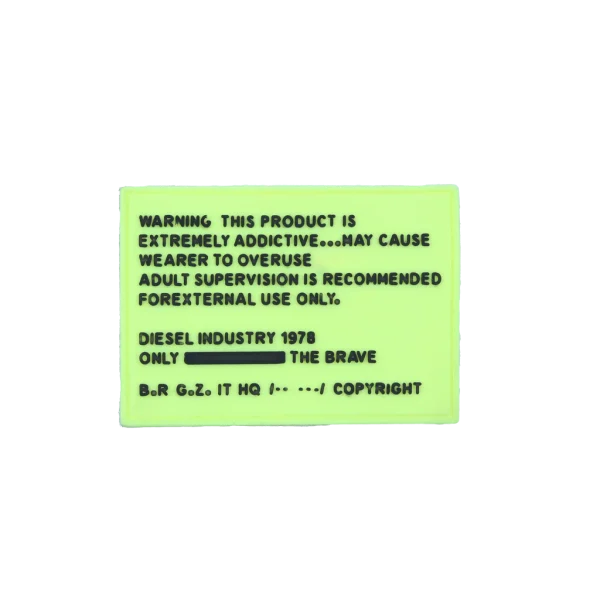 مارک ژلاتینی warning با طراحی هشداردهنده و مقاوم مناسب نصب روی پوشاک یا استایل خیابانی